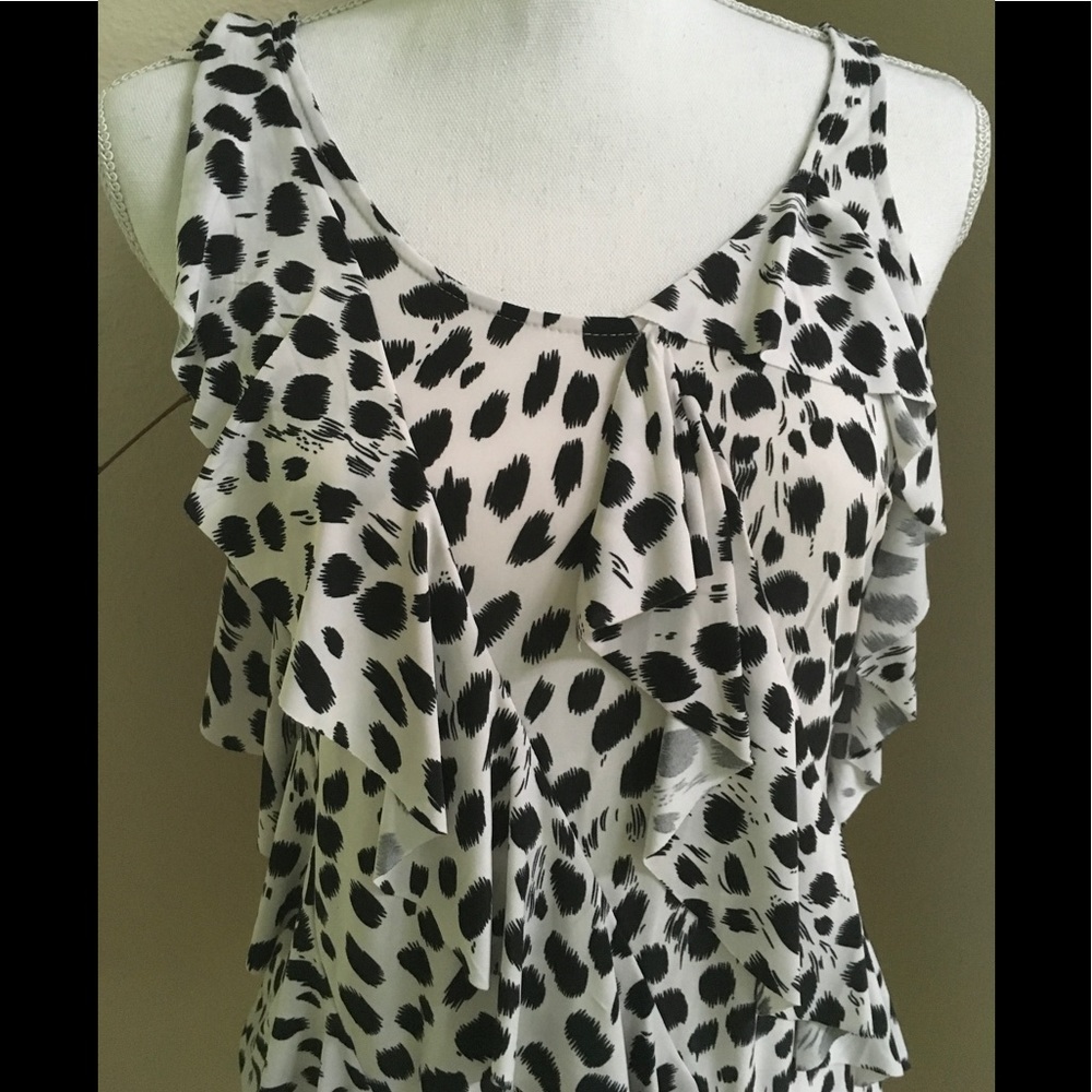 Animal Print Top with Ruffles - Picture 2 of 5